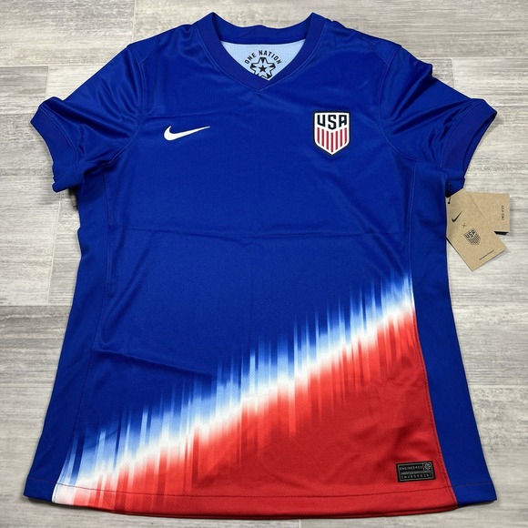 Nike Women's Medium Blue USA 2024 USWNT Away Stadium Soccer Jersey FJ4327-417 - Picture 1 of 8